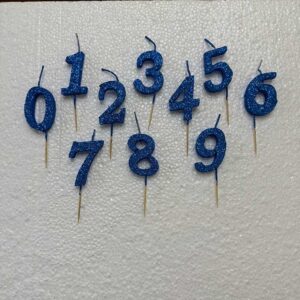 Velas grandes del 0 al 9 colores metalizados